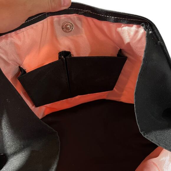 Adidas Pink Duffel Bag Black Trim Gym Travel Sports Tote - Picture 11 of 11